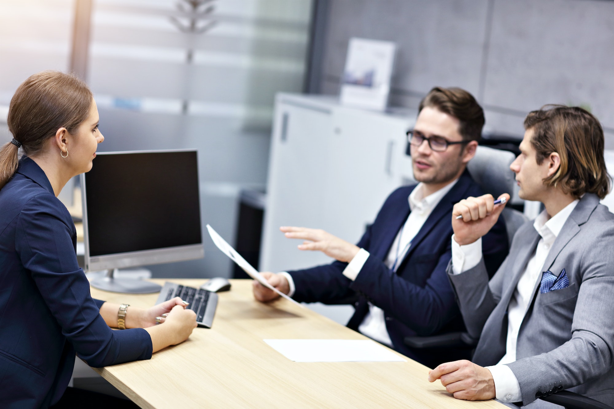 Business interview in modern office